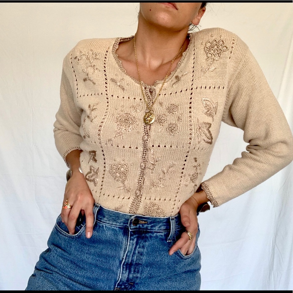90's Vintage Cropped Cardigan